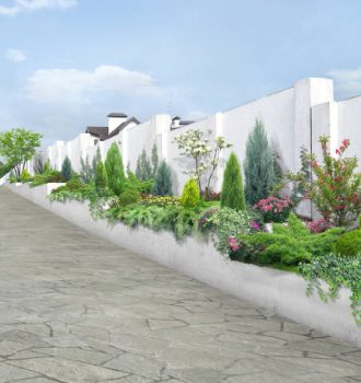 Landscaping ideas and horticultural background in suburb architecture.